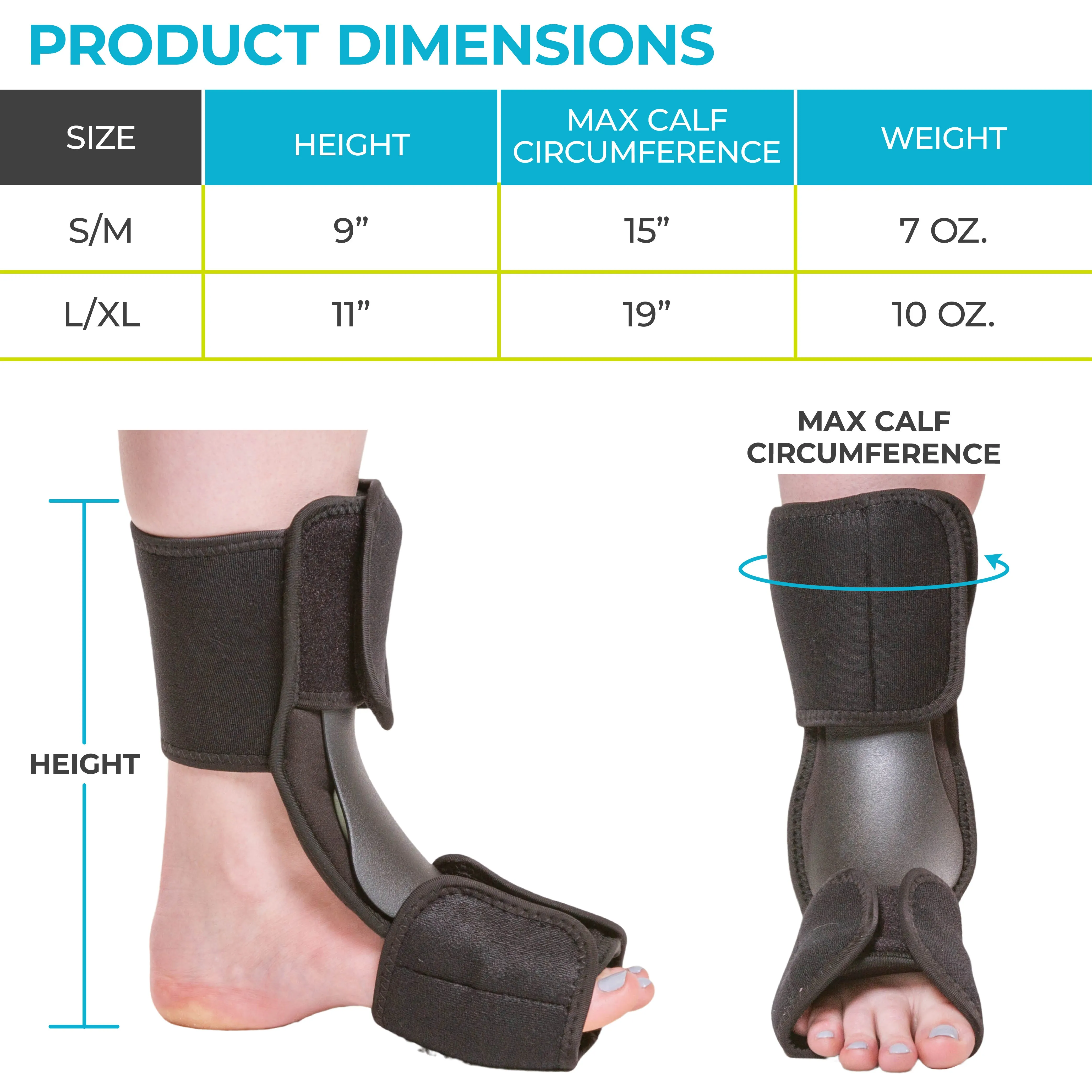 Dorsal Night Splint for Foot Drop & Plantar Fasciitis