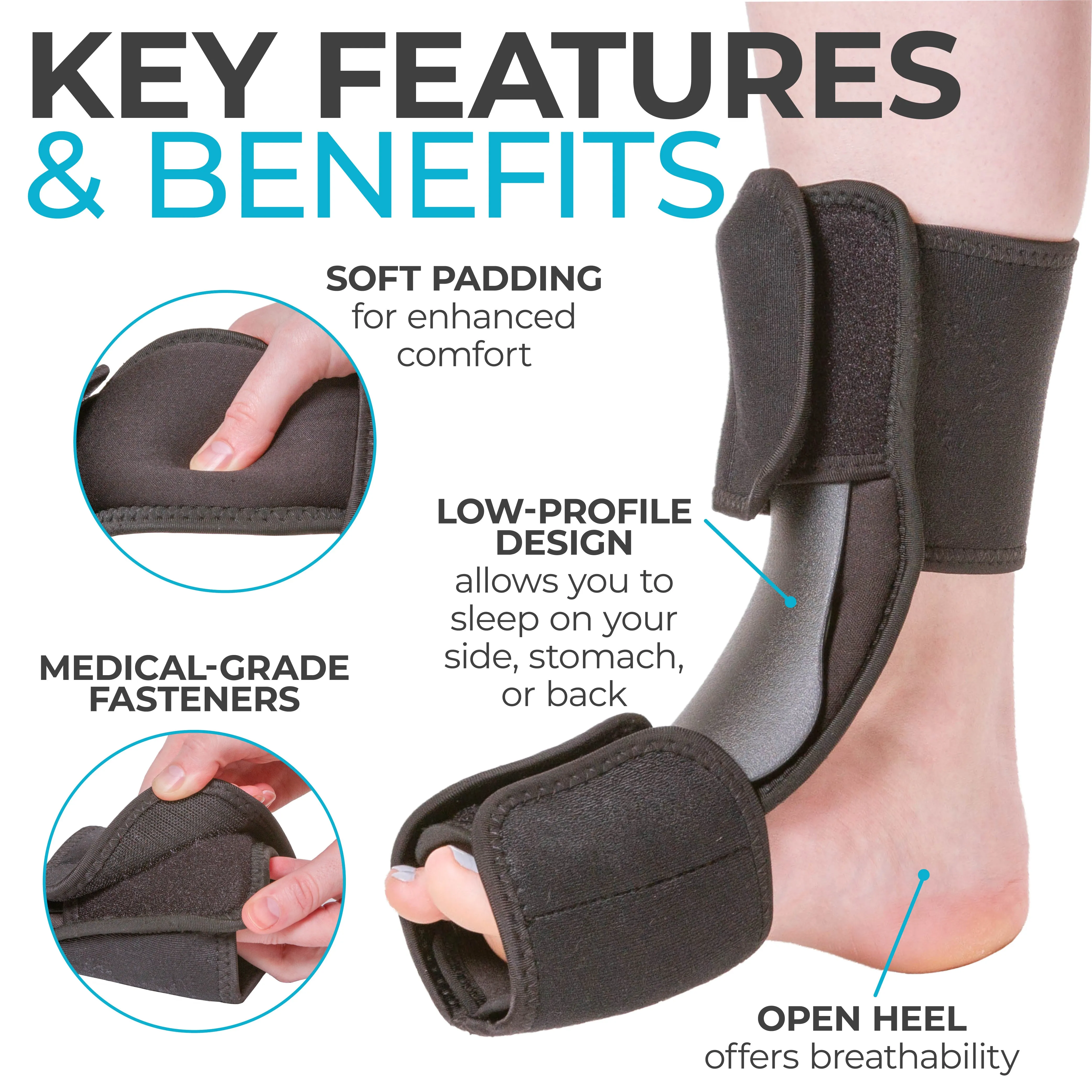 Dorsal Night Splint for Foot Drop & Plantar Fasciitis