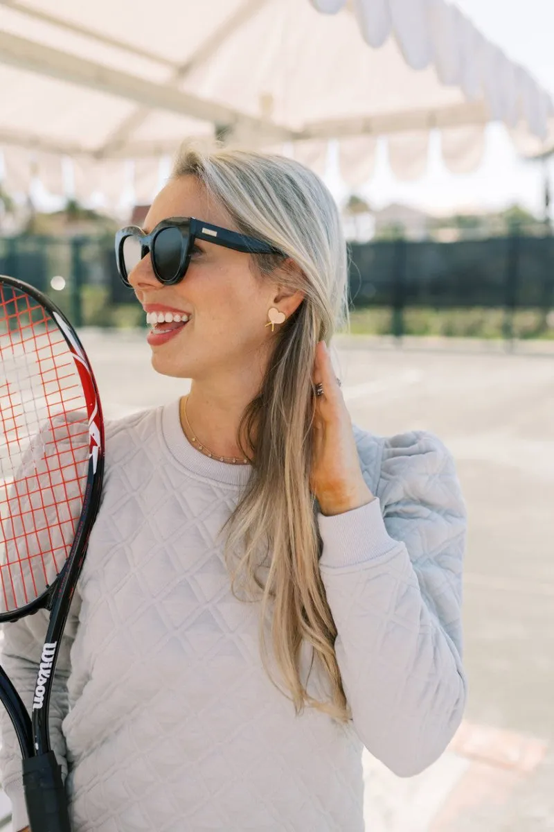 Double Tennis Racket Stud Earrings | Bright Pink