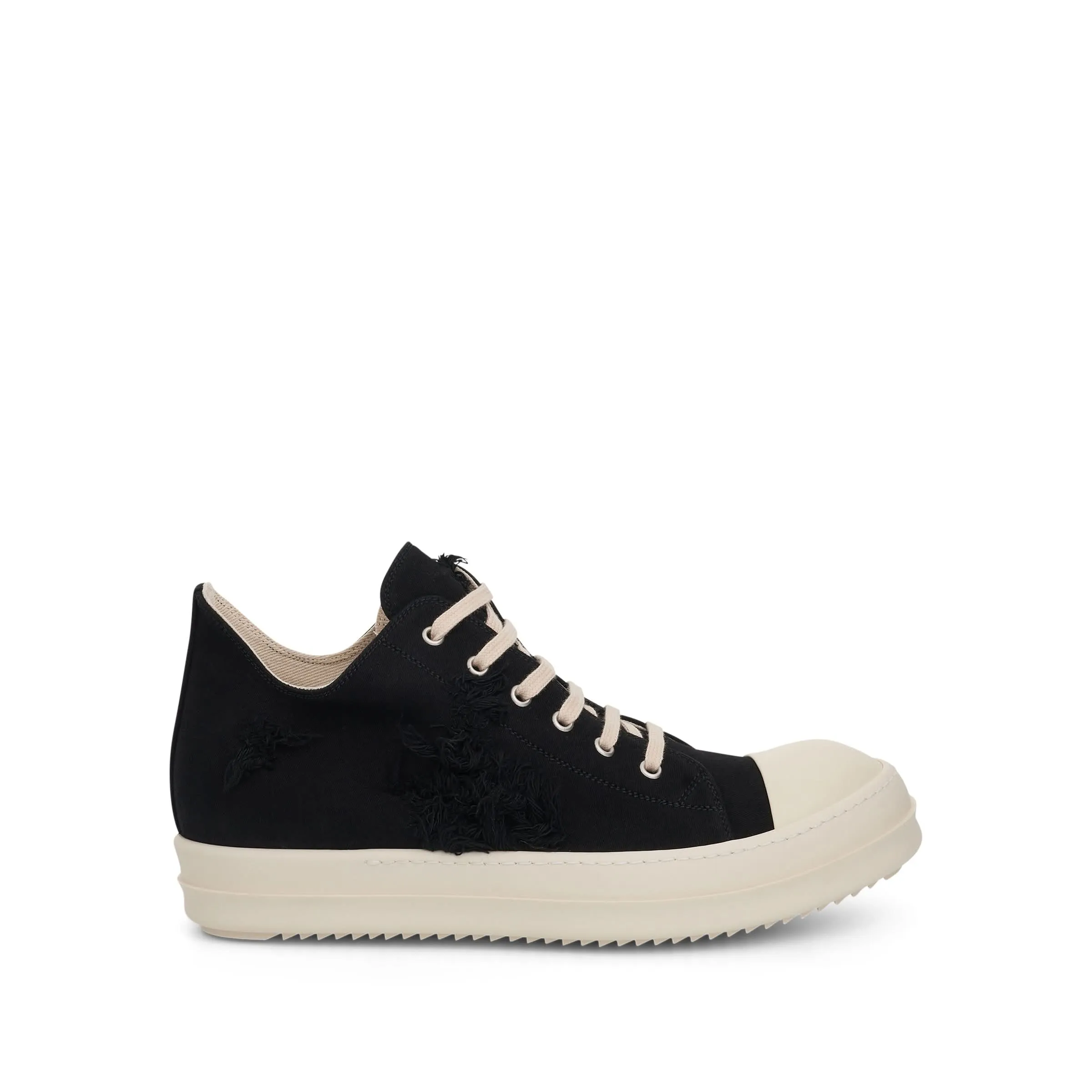 DRKSHDW Ramones Low Denim Slash Sneaker in Black/Milk