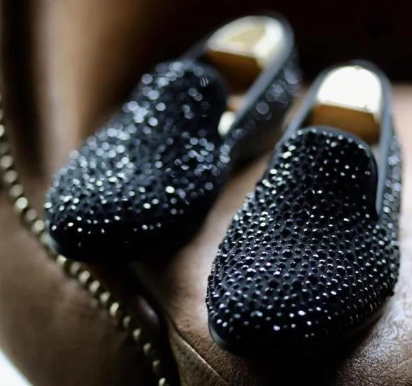 Elegant Rhinestone Luxury Brand Casual,Wedding,Party Wear Flat Loafers Shoes-JonasParamount