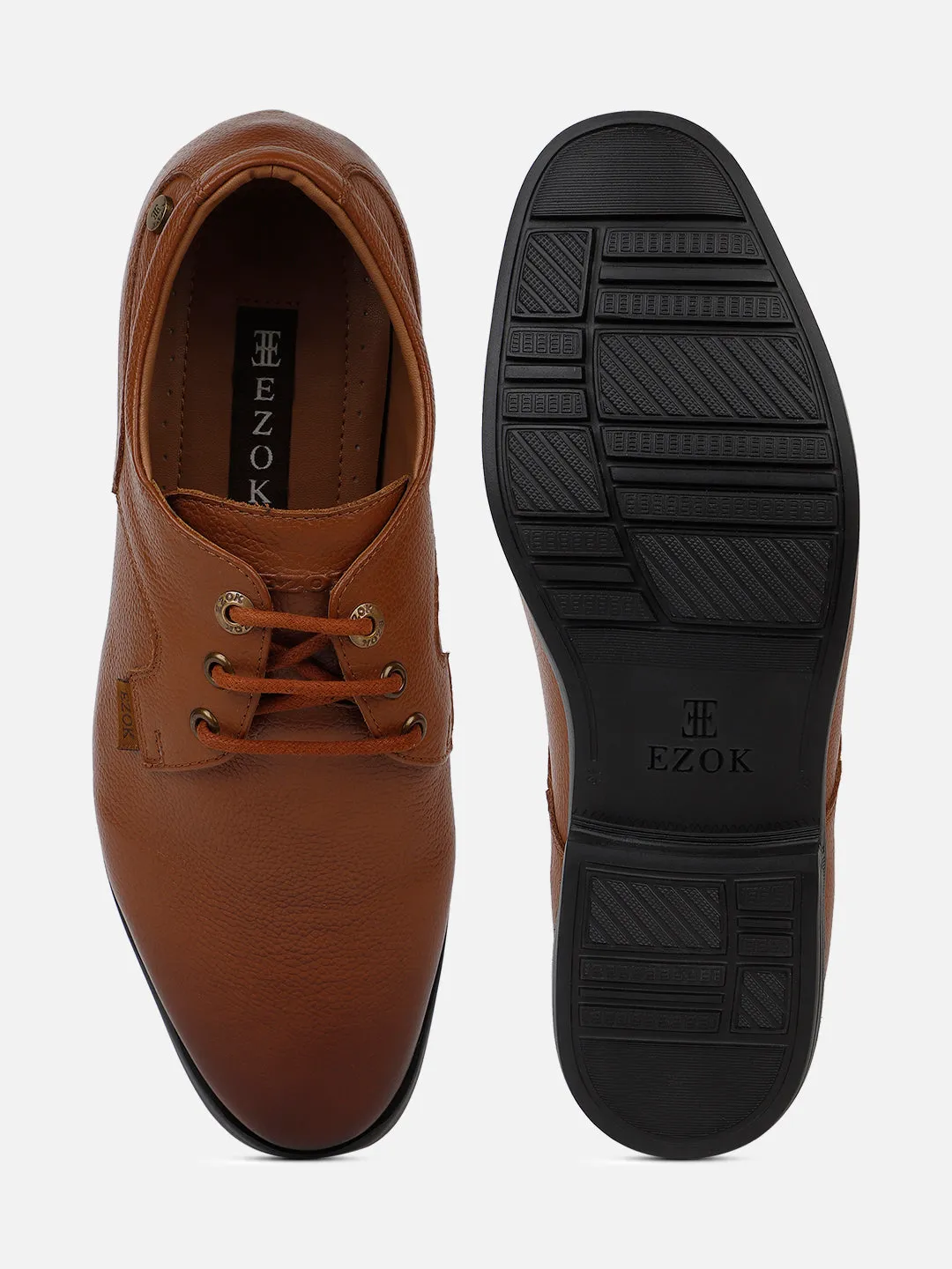 Ezok Men TAN Leather Formal