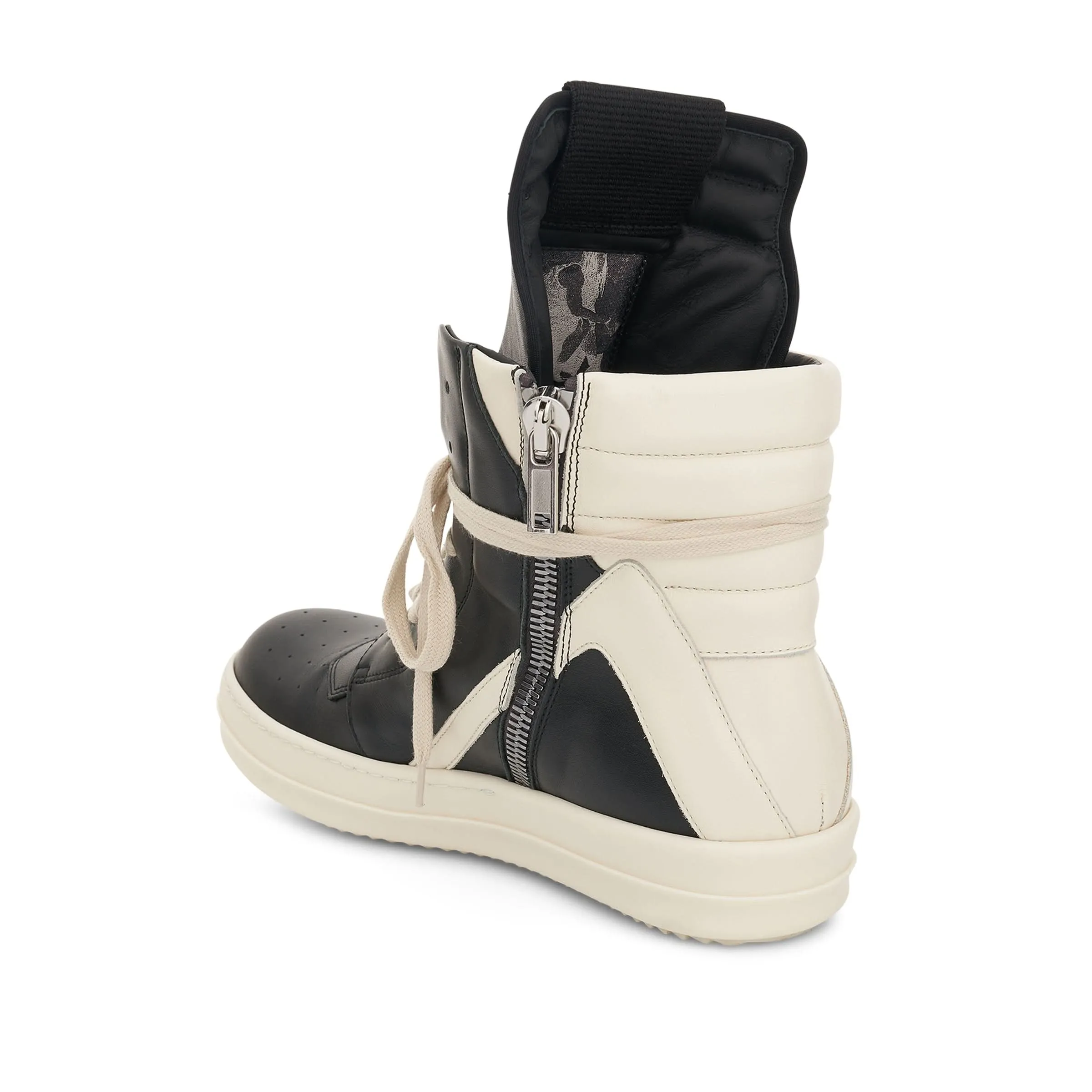 Geobasket Leather Sneakers in Black/Milk