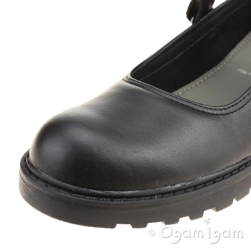 Geox Casey Girls Black School Shoe