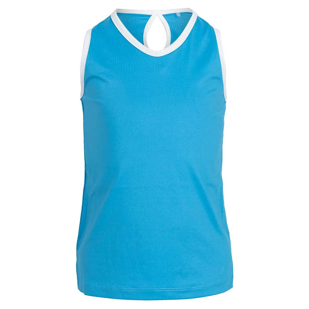 Girl's Keyhole Back Tennis Tank Aqua