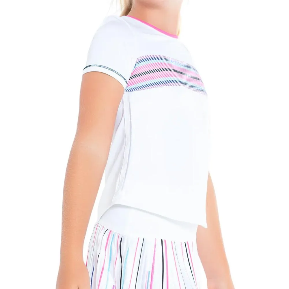 Girl's Prep In My Step Tennis Short Sleeve White