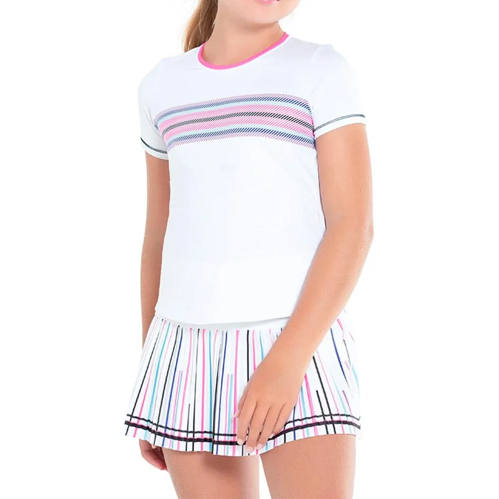 Girl's Prep In My Step Tennis Short Sleeve White