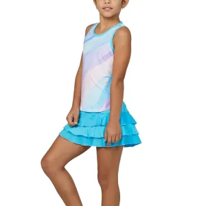 Girls Square Mesh Tennis Tank Watercolor