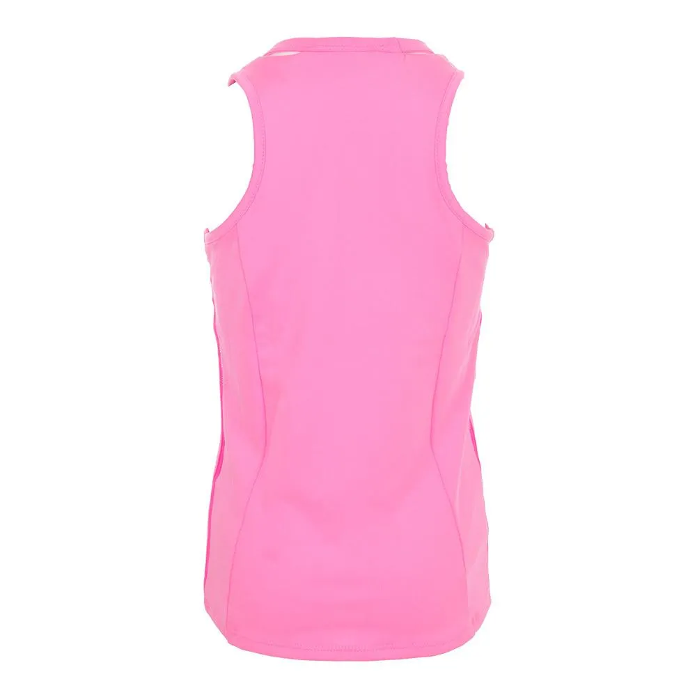 Girls' V-Neck Cutout Tennis Tank Pink