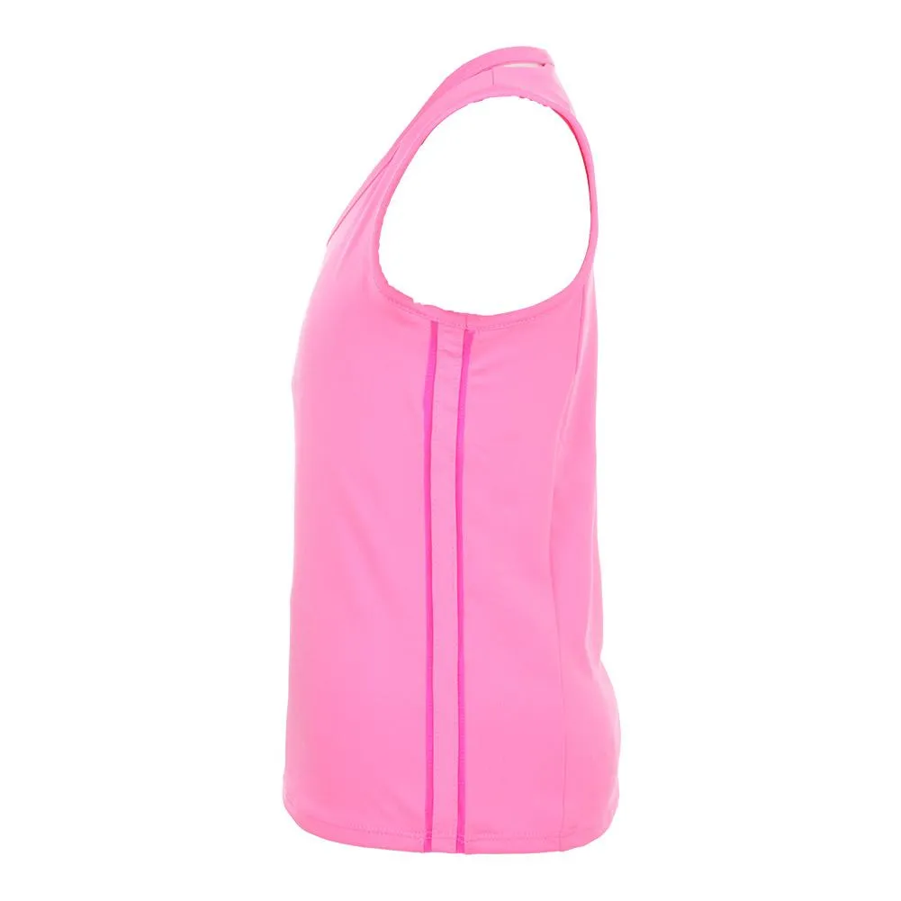 Girls' V-Neck Cutout Tennis Tank Pink