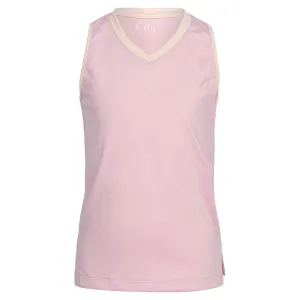 Girl's V-Neck Tennis Tank Pink and Orange