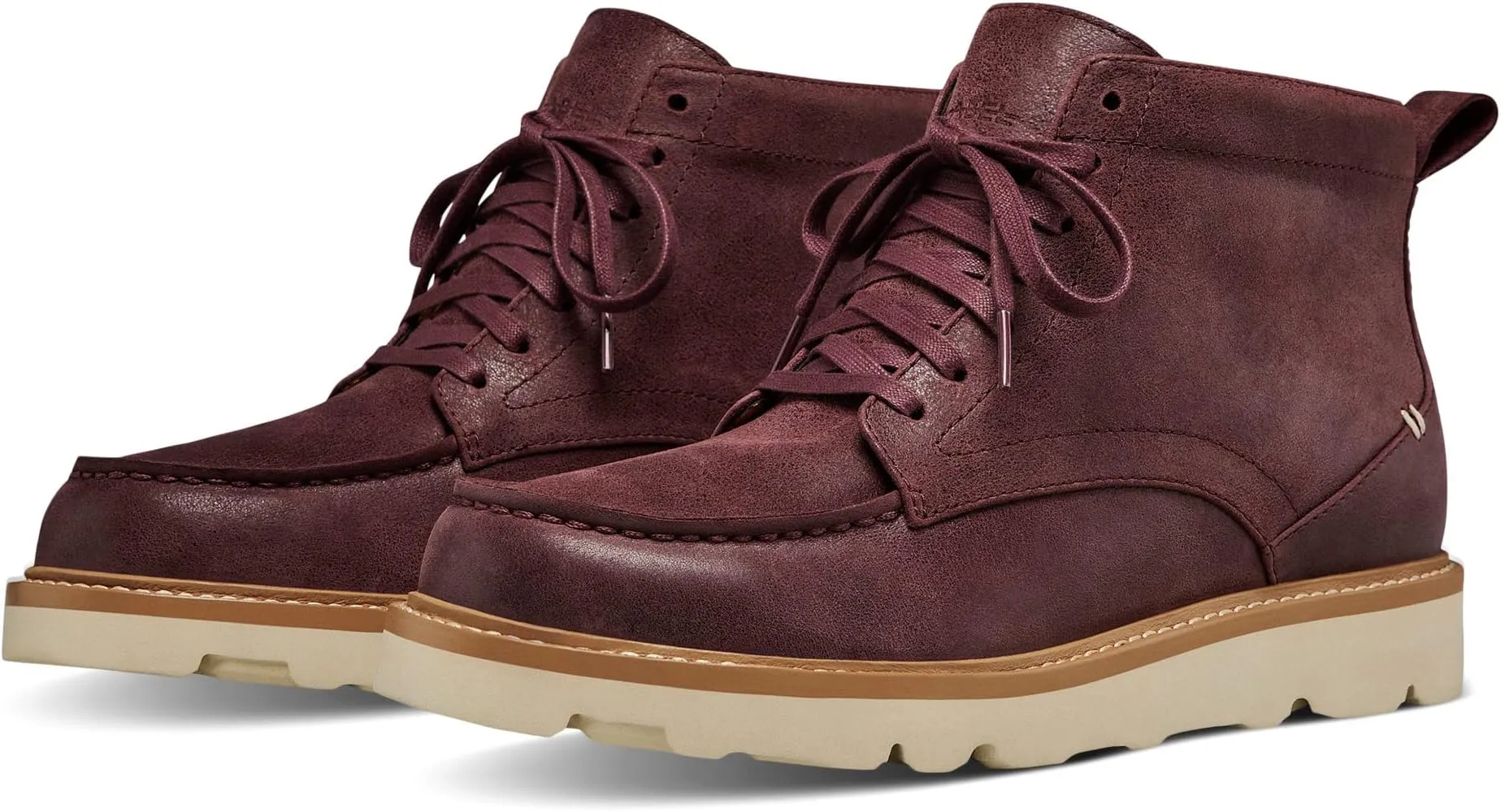 Go-To Moc Boot LABEL, Burgundy/Cloud Cream