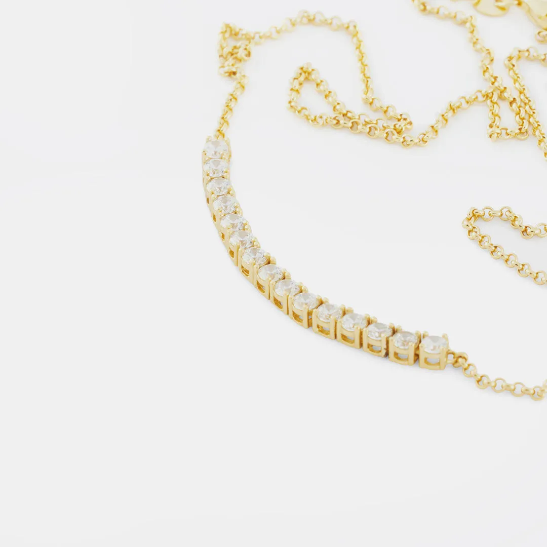 Gold Tennis Drop Necklace