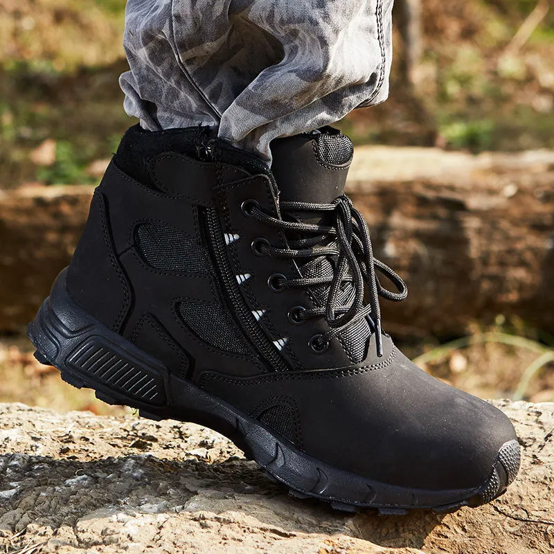 GOTAN Trekking Boots Reinforcing Toe Tactical Desert Boots Side Zipper