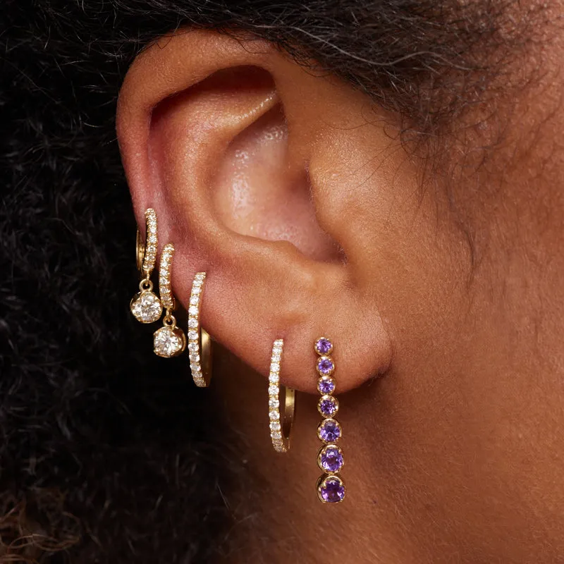 Graduated Amethyst Tennis Studs