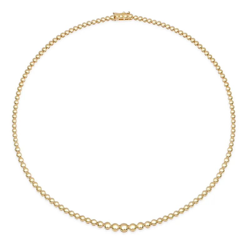 Graduated Bezel Tennis Necklace