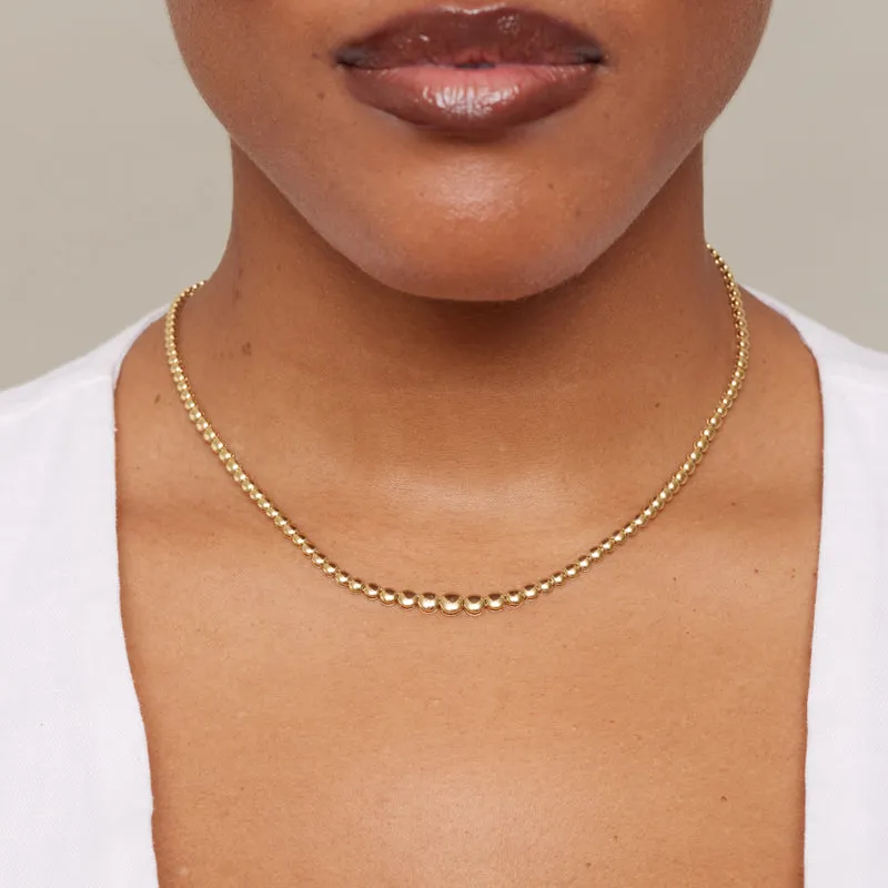 Graduated Bezel Tennis Necklace