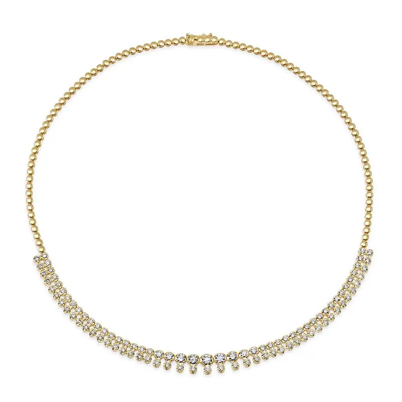 Graduated Diamond Tennis Necklace with Diamond Accent