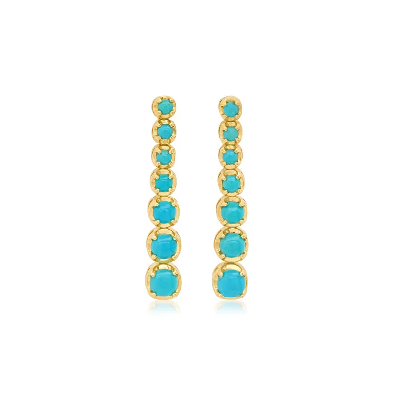 Graduated Turquoise Tennis Studs