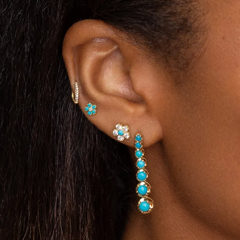 Graduated Turquoise Tennis Studs