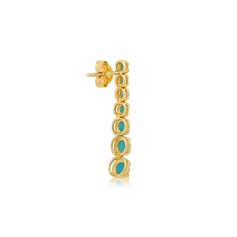 Graduated Turquoise Tennis Studs