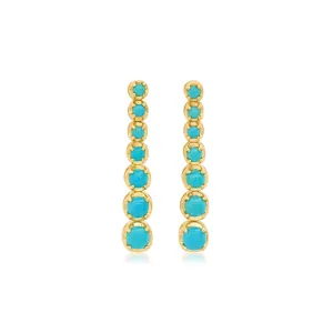 Graduated Turquoise Tennis Studs