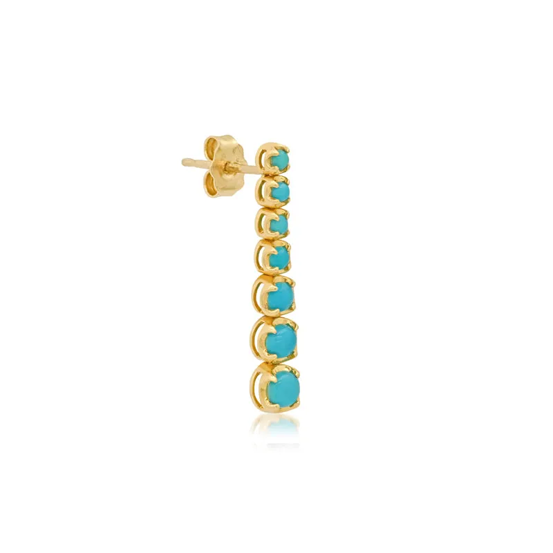 Graduated Turquoise Tennis Studs