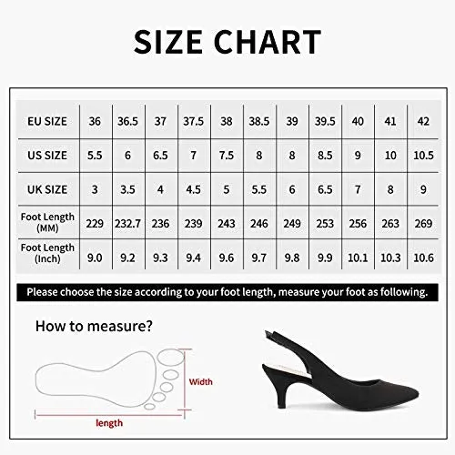 Greatonu Women's Pointed Toe Slingback Dress Court Shoes