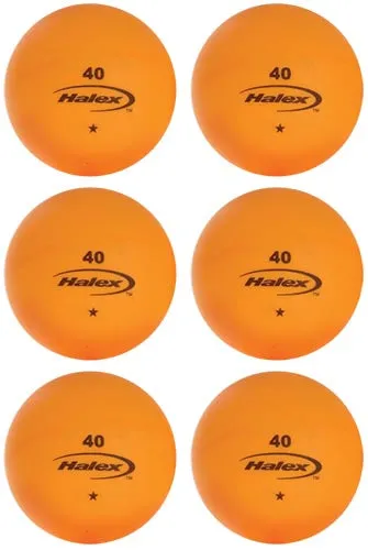 Halex 1-Star Orange Table Tennis Balls - Pack of 6