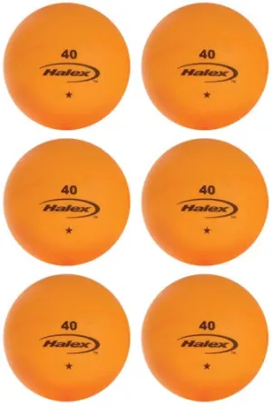 Halex 1-Star Orange Table Tennis Balls - Pack of 6