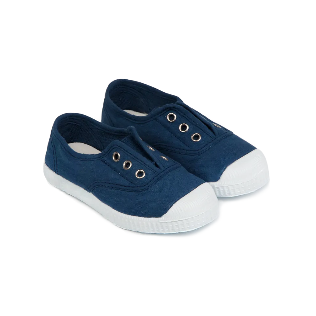 Hampton Canvas Navy Plums - (EU 24-36)