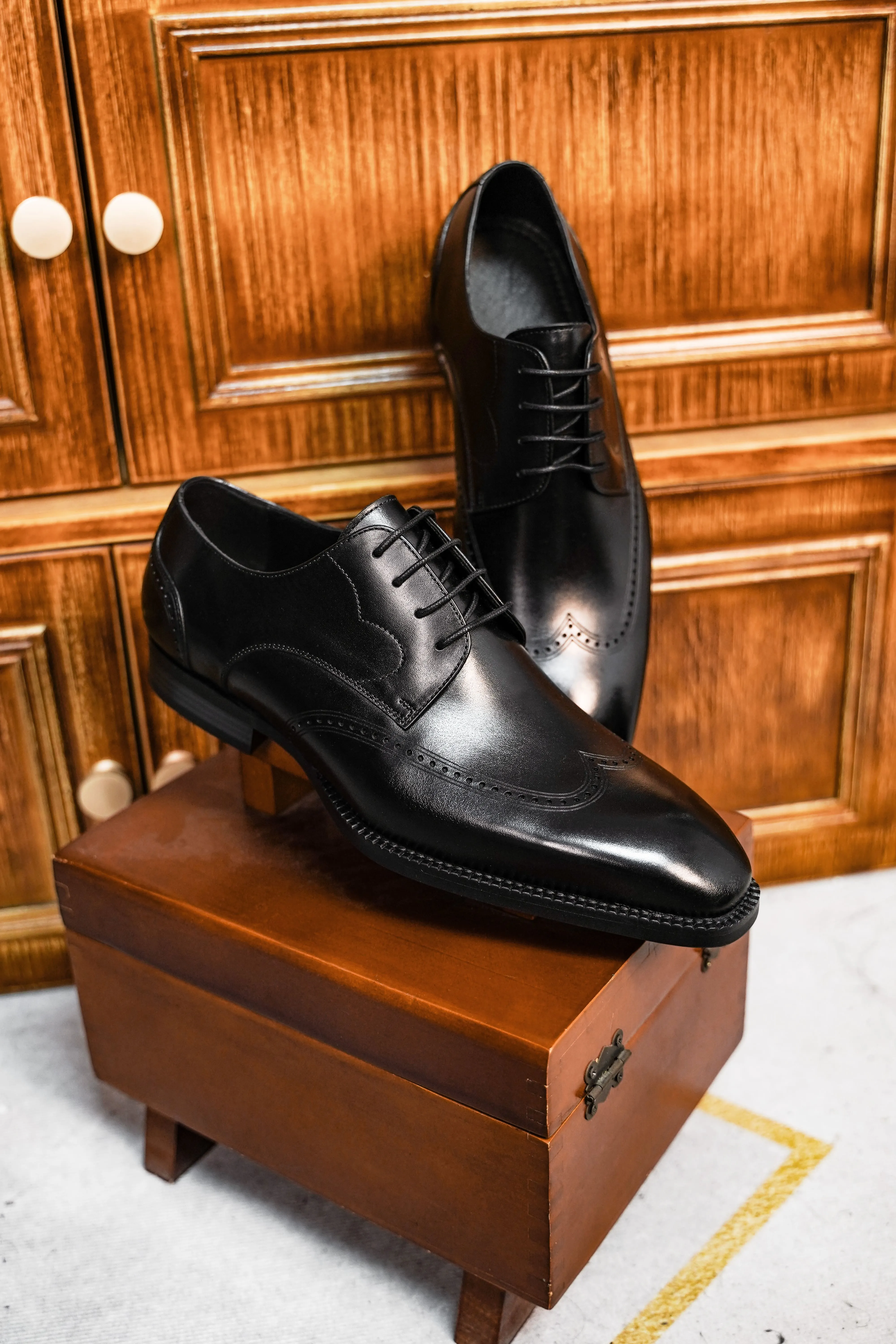 Handmade Black Derby Shoes