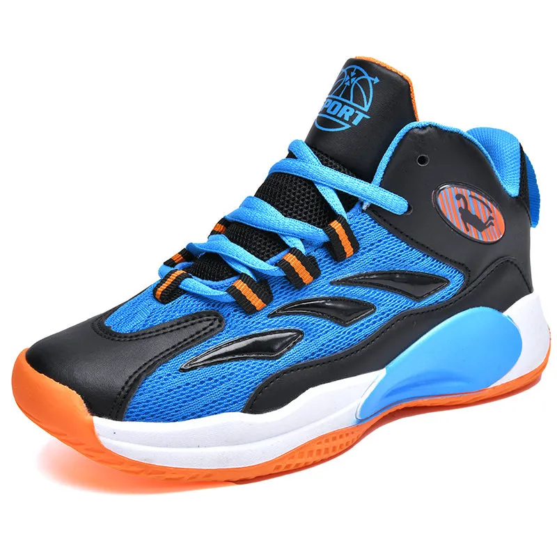 High Quality Boys Basketball Shoes Non-Slip Breathable Top Kids Sneakers