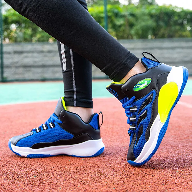 High Quality Boys Basketball Shoes Non-Slip Breathable Top Kids Sneakers