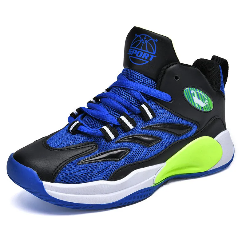 High Quality Boys Basketball Shoes Non-Slip Breathable Top Kids Sneakers