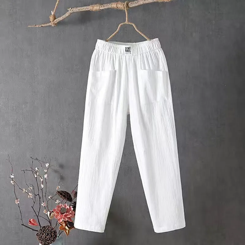 High Waist Solid Color Straight Pants For Women