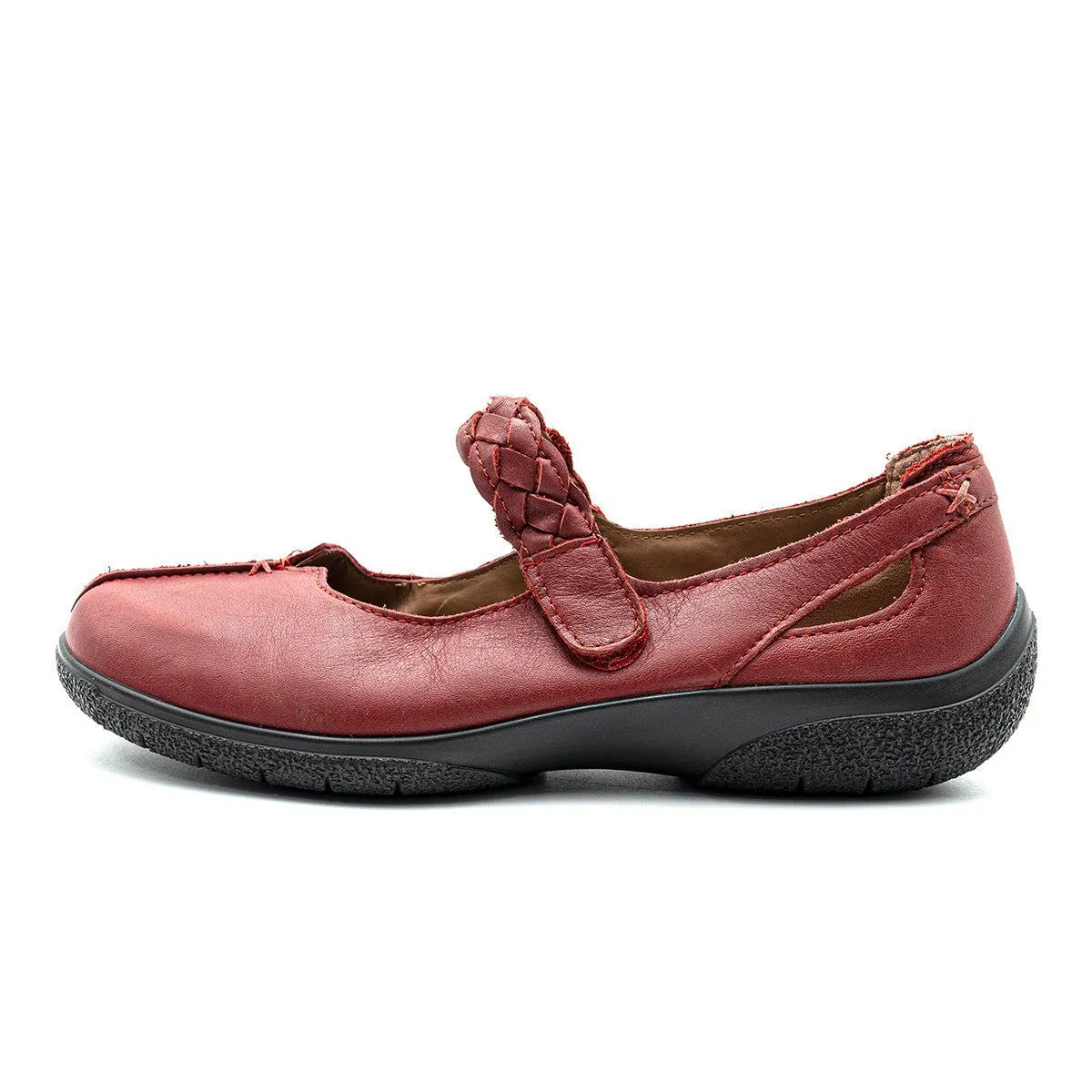 Hotter Shake Mary Jane Ballerinas Leather Red Colour For Women