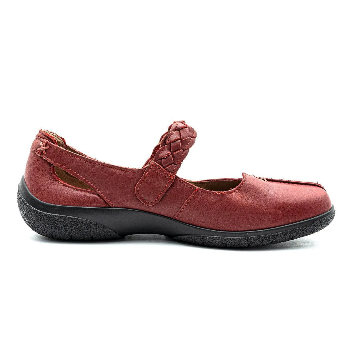 Hotter Shake Mary Jane Ballerinas Leather Red Colour For Women