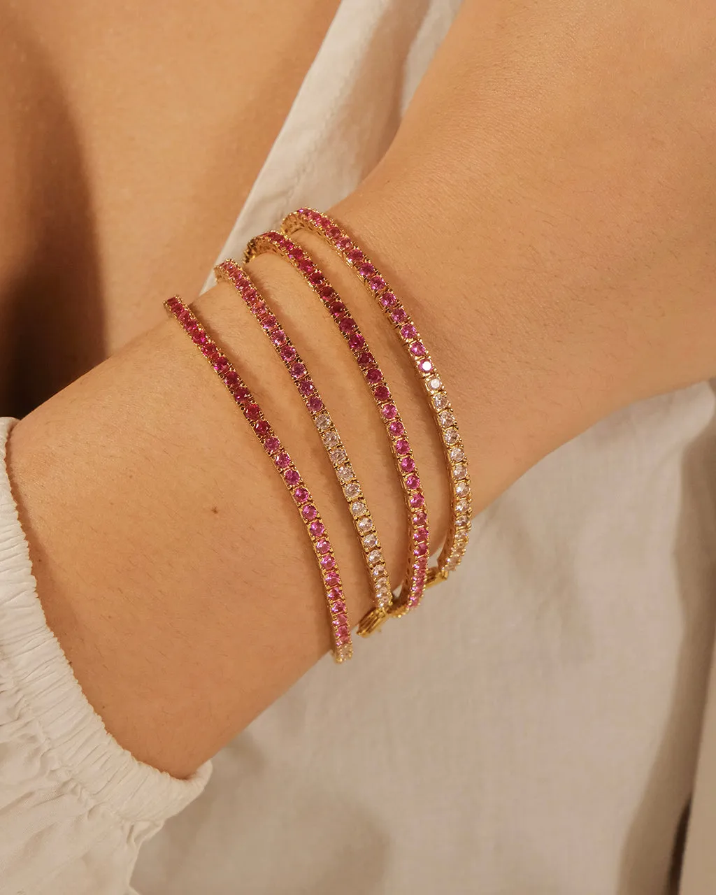 Hues of Pink Tennis Bracelet