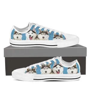 Huskies Dog Print Classic Canvas Tennis Shoes