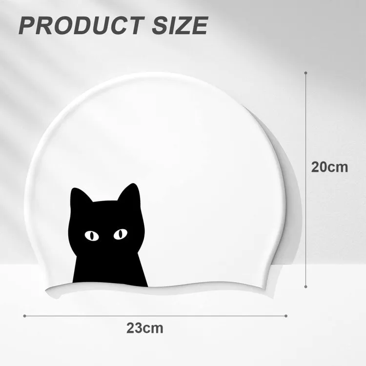 Hy08 Cute Cartoon Print Silicone Swimming Cap, Spec: Princess Cat