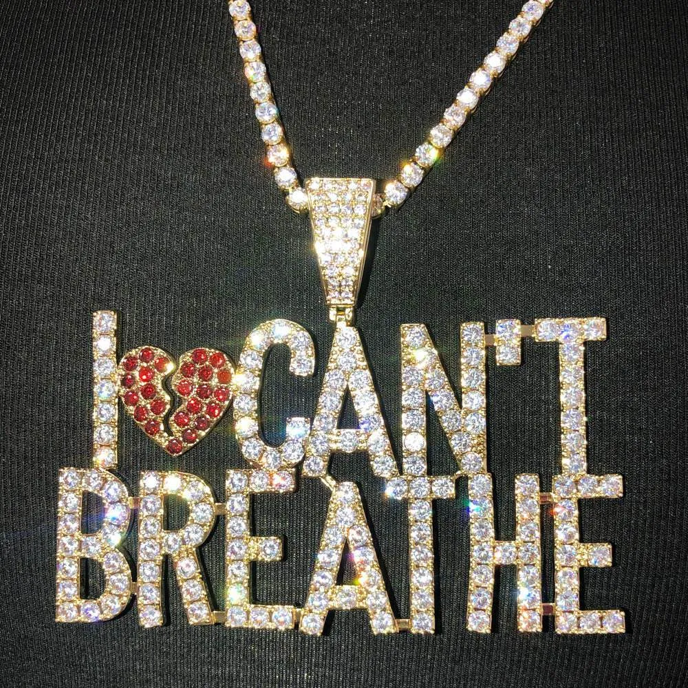 I Can't Breathe Bling Bling Hip Hop Pendant