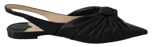 Jimmy Choo Black Leather Annabell Flat Shoes