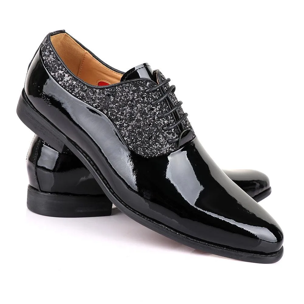 John Foster Patent Stone Black Leather Shoe