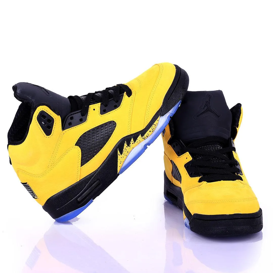 Jord  Yellow And Black Designed Classic Retro Basketball sneakers