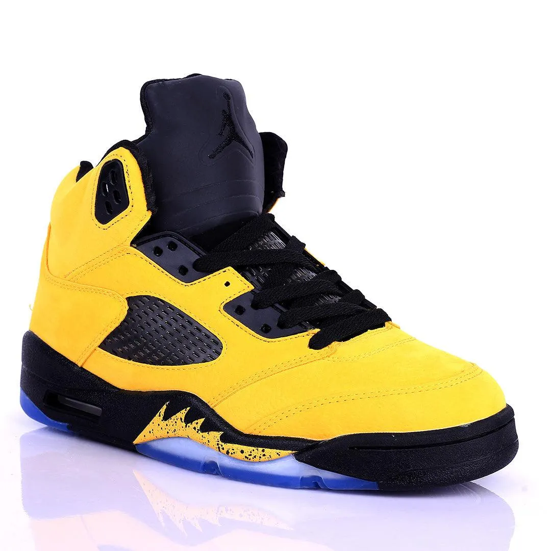 Jord  Yellow And Black Designed Classic Retro Basketball sneakers