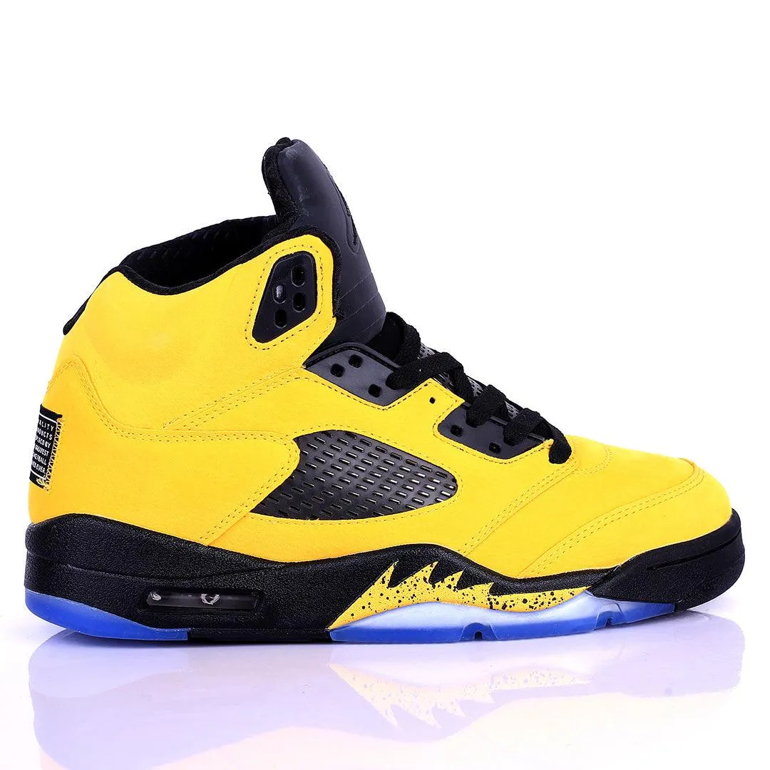 Jord  Yellow And Black Designed Classic Retro Basketball sneakers