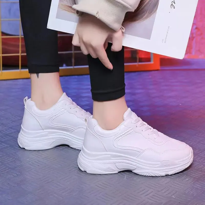 Joskaa 2024 New Women White Platform Sneakers