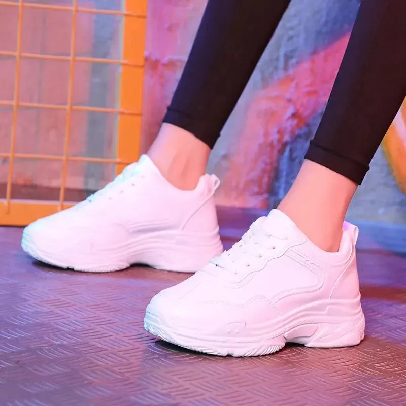 Joskaa 2024 New Women White Platform Sneakers