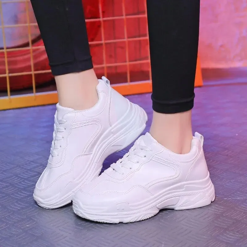 Joskaa 2024 New Women White Platform Sneakers